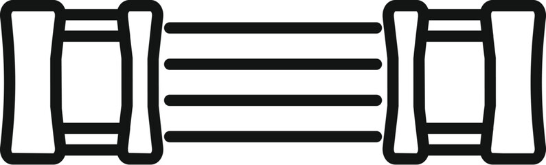 Obraz premium Resistance band icon representing home fitness equipment for working out and exercising