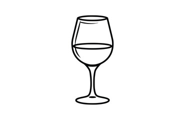 Glass black icon, isolated on white background. Vector illustration.