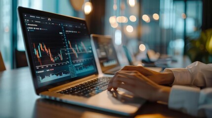 Close-up of a professional financial advisor in a sleek modern office