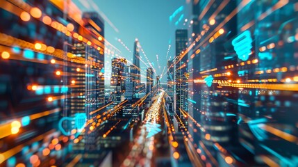 imagine prompt High-speed internet representation in a smart city