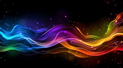 A vivid display of colorful smoke swirls against a dark backdrop.  