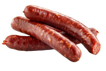 smoked sausage isolated on transparent background