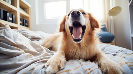 yawn golden retriever bed