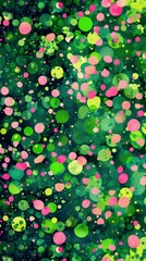 Abstract Green And Pink Circle Wallpaper Pattern