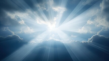 peaceful light coming through clouds