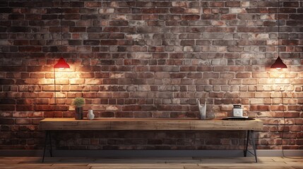 focus blurred brick wall interior