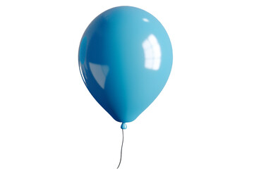 soft blue balloon isolated on transparent background