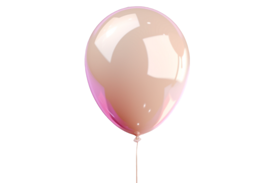 soft pink beige balloon isolated on transparent background
