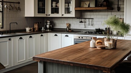 Fototapeta premium farmhouse dark countertop