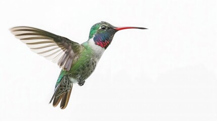 Fototapeta premium Hummingbird in Flight, Isolated against White Background
