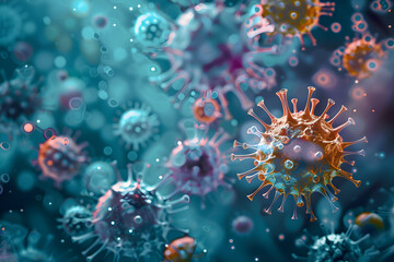 Viruses Microscopic View Background Banner