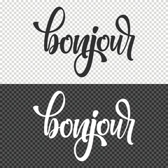 bonjour lettering clipart element design © ayunannas