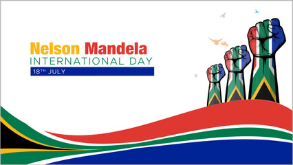 Nelson Mandela day, 18th July. Banner poster design