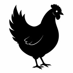 black hen vector silhouette 