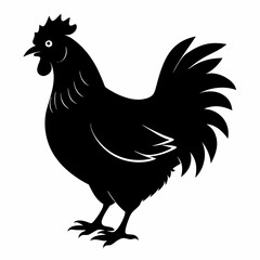black hen vector silhouette 