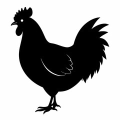 black hen vector silhouette 