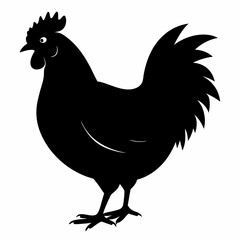 black hen vector silhouette 