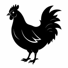 black hen vector silhouette 