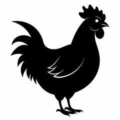 black hen vector silhouette 