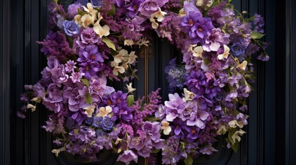 Fototapeta premium vibrant purple flower wreath