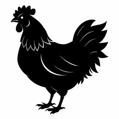 black hen vector silhouette 