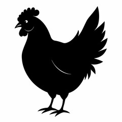 black hen vector silhouette 