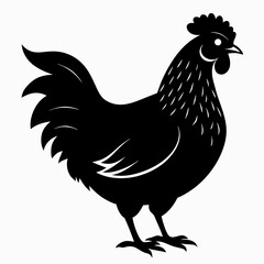black hen vector silhouette 