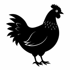 black hen vector silhouette 