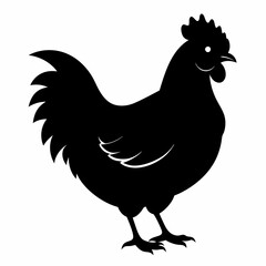 black hen vector silhouette 