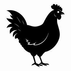 black hen vector silhouette 