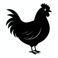 black hen vector silhouette 