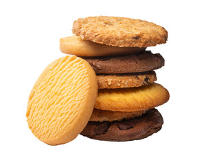 積み重ねられた様々な種類のクッキー