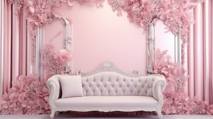 Obraz premium chic pink and silver background