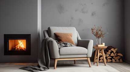 stylish gray arm chair