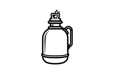Obraz premium Gas bottle black icon, isolated on white background. Vector illustration.