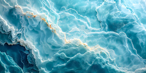 Obraz premium A beautiful and noble abstract horizontal background depicting the texture of marble in cool blue tones with white. The concept of luxury in promotions and campaigns