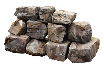 stone blocks isolated on transparent background