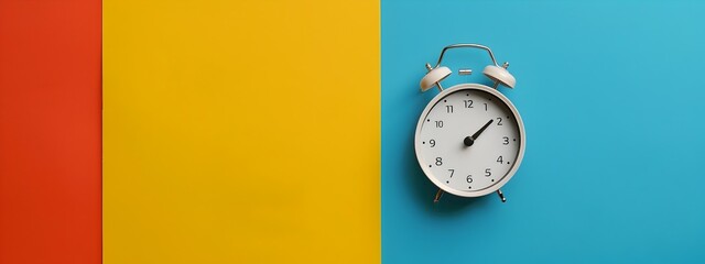 Vibrant Alarm Clock on Colorful Background