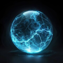 Obraz premium A circle glowing orb with a lot of sparks surrounding it