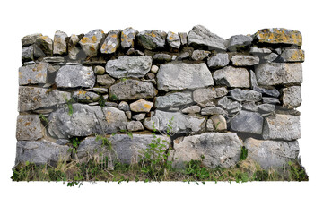 stone wall isolated on transparent background