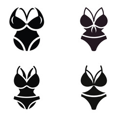 Bikini day vector illustration silhouette icon