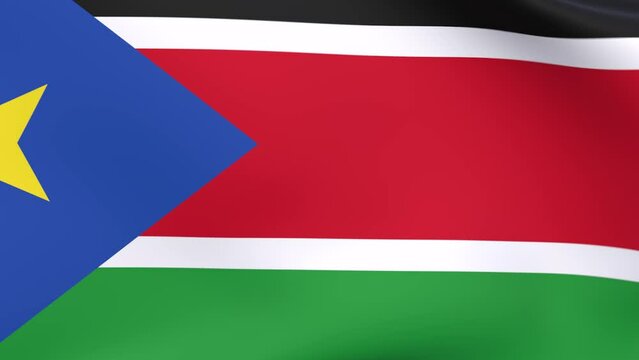 Waving flag of South Sudan Animation 3D render Method