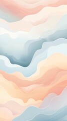 Abstract Pastel Pink, Blue, and Yellow Wavy Wallpaper Design
