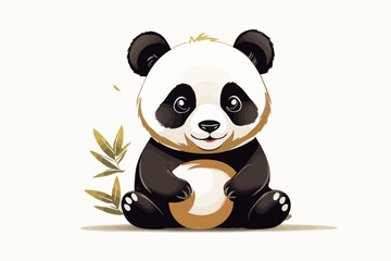 panda in zen position illustration