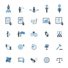 Universal business management and human resources icon set. Universal icons for web and mobile. Vector.	