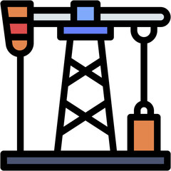 Vector Icon Oil Field, Petroleum, Petrol, Industry, Pump jack, Extraction