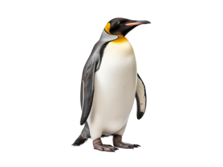 a penguin standing on a black background