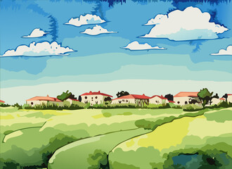 シンプル部屋_240703水彩,絵の具,街並み,田舎,手書き,癒し,風景, 家, むら, 空, ベクター, ファーム, サマータイム, 自然, 木, 緑, 草, 国, 野原, イラスト, くつろいで, ルーラル, ビル, ヒル, いなか, 建築, 山, 古い, 木, manga, カストレ牧場, 猫, 犬,レトロ,農場,野外フェスティバル,サンダルウッド,リラクゼーション,マッサージ,アロマセラ