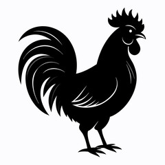 black rooster vector file