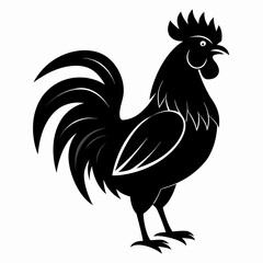 black rooster vector file